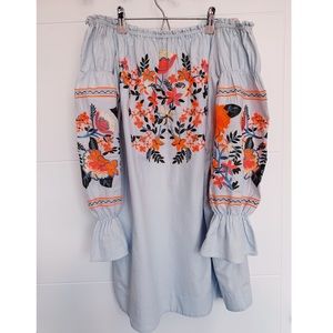 Free people, off the shoulder, boho dress